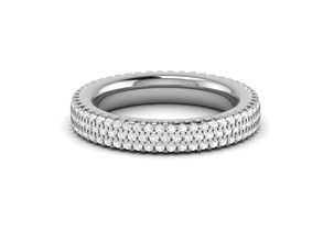 mujer banda anillo 3dm stl joya Boda compromiso joyería imprimible diamante plata eternidad oro libra esterlina blanco brillante platino anillos lujo 3d print model - Mito3D