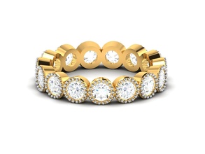 femmes bande bague 3dm stl rendre gemme mariage engagement bijou bijoux imprimable diamant éternité argent or sterling blanc brillant platine anneaux luxe 3d print model - Mito3D