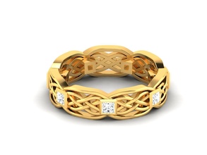 femmes bande bague 3dm stl rendre gemme mariage engagement bijou bijoux imprimable diamant argent or sterling blanc brillant platine anneaux luxe précieux 3d print model - Mito3D