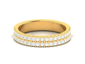 mulheres banda anel 3dm stl render gema Casamento noivado jóia jóias imprimível diamante eternidade prata ouro joalheria esterlina branco brilhante platina argolas luxo 3d print model - Mito3D