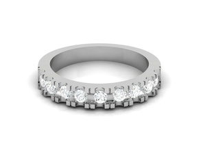 femmes bande bague 3dm stl rendre gemme mariage engagement bijou bijoux imprimable diamant argent éternité or sterling blanc brillant platine anneaux 3d print model - Mito3D