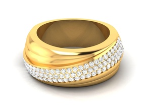 Frauen Band Ring 3dm stl Juwel Hochzeit Engagement Schmuck druckbar Diamant Silber Gold Sterling Weiß brillant Platin Ringe Luxus wertvoll Ewigkeit 3d print model - Mito3D