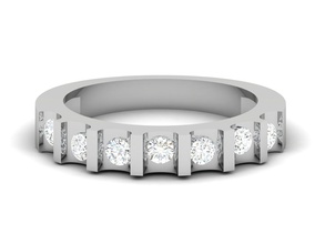 femmes bande bague 3dm stl rendre gemme mariage engagement bijou bijoux imprimable diamant argent or sterling blanc brillant platine anneaux luxe précieux éternité 3d print model - Mito3D