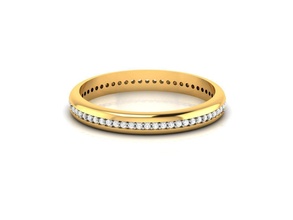 mujer banda anillo 3dm stl joya Boda compromiso joyería imprimible diamante eternidad plata oro libra esterlina blanco brillante platino anillos lujo 3d print model - Mito3D