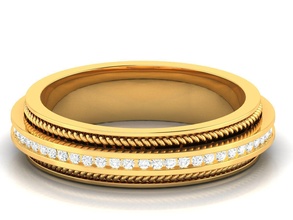 mujer banda anillo 3dm stl joya Boda compromiso joyería imprimible diamante eternidad plata oro libra esterlina blanco brillante platino anillos lujo 3d print model - Mito3D