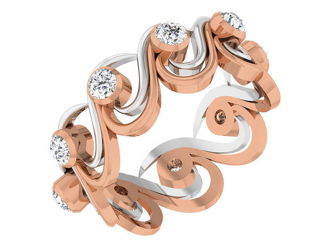 mujer banda anillo 3dm stl detalle joyería joya oro imprimible brillante anillos diamante compromiso lujo solitario platino precioso plata Boda 3D print model - Mito3D