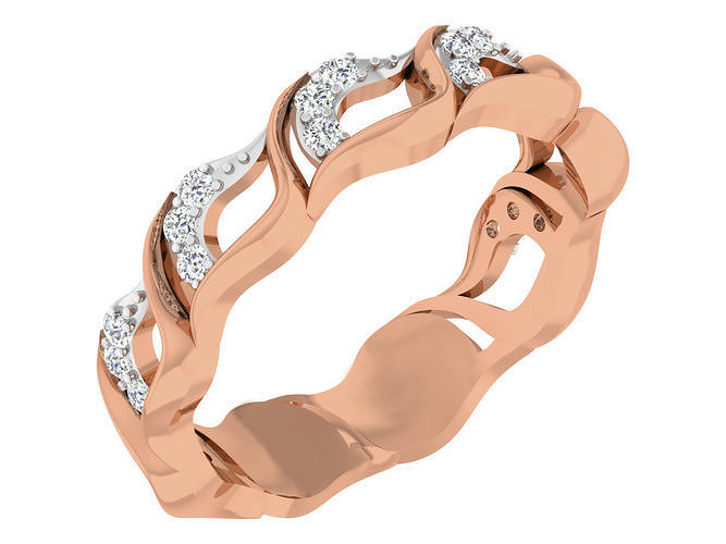 Frauen Band Ring 3dm stl Detail Schmuck Gold druckbar brillant Ringe Diamant Engagement Luxus Solitär Platin wertvoll Juwel Silber Hochzeit 3D print model - Mito3D