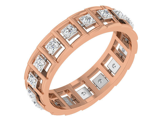 Frauen Band Ring 3dm stl Detail Schmuck Gold druckbar brillant Ringe Diamant Engagement Luxus Solitär Platin wertvoll Juwel Silber Hochzeit 3D print model - Mito3D