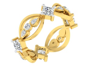 mujer banda anillo 3dm stl modelo boda compromiso joyería imprimible joya diamante plata oro blanco mujeres moda anillos deshierbe pareja 3d print model - Mito3D