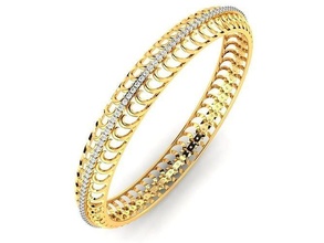 women bangle bracelet 3dm render bracelet gold silver tiffany gems classic  motif rectangular style fashion jewelry bracelets 3d print model - Mito3D
