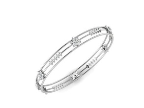 women bangle bracelet 3dm render gold silver tiffany gems classic t motif rectangular style fashion jewelry bracelets 3d print model - Mito3D