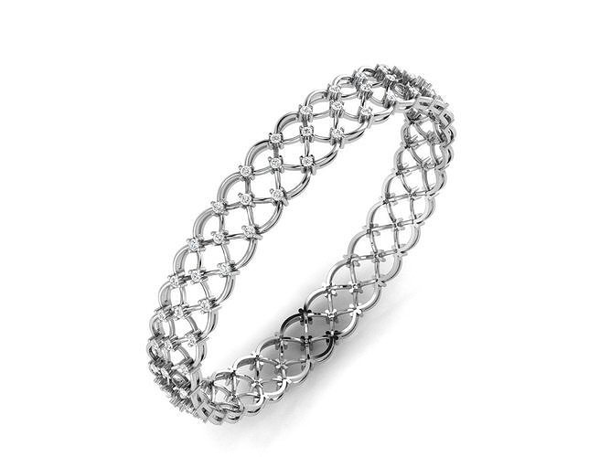 women bangle bracelet 3dm render gold silver 3d print jewelry jewellery ruby diamond emerald wedding printable gem ring white sterling bijoux bracelets 3D print model - Mito3D