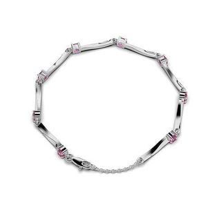 donne braccialetto giro calcolo gioielleria oro argento diamante braccialetti gioiello catena prototipazione rinoceronte moda cad 3dmodel platino gemma rosa 3d print model - Mito3D