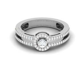 mulheres noiva solitário anel 3dm render argolas esterlina imprimível diamante platina brilhante casamento noivado jóia jóias joalheria ouro 3d print model - Mito3D