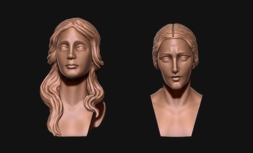femmes bustes cnc buste femme visage sculpture tête anatomie portrait sculptures art femelle vierge personnage marie 3d print model - Mito3D