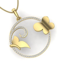 Frauen Schmetterling Anhänger 3dm render-detail 3d-Druck Modell Schmuck Halskette diamond Silber gold sterling weiß genial bedruckbar ist gem Juwel engagement ring - 3d print model - Mito3D