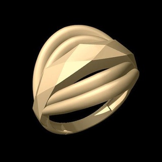 femmes ciselé bague 1 or imprimable argent mariage engagement lumière minimal produit anneaux poids classique faiseur 39 géométrique art bijoux 3d print model - Mito3D