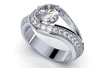 women classic ring cad design stl files-cc112 engagement wedding marriage gift jewelry diamonds precious platinum printable diamond gemstone gold bijoux bijouterie rings 3d models pt3d 3d print model - Mito3D