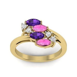 mujer racimo anillo 3dm detalles cóctel Boda compromiso aniversario nupcial promesa enamorado propuesta joyería joya oro dimond anillos 3d print model - Mito3D