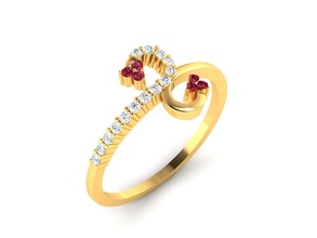 mulheres coquetel banda anel 3dm render argolas solitário imprimível diamante platina brilhante Casamento noivado jóia jóias joalheria ouro noiva casamento 3d print model - Mito3D