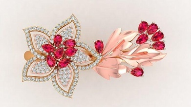 KADIN kokteyl elmas yüzük yüzükler Solitaire sterlin yazdırılabilir platin parlak düğün nişan mücevher takı altın yüksek çiçek gümüş moda 3d print model - Mito3D