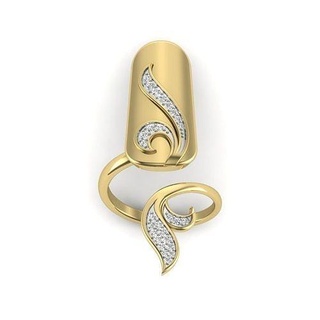 women cocktail nail ring 3dm render details jewellery jewelry gold diamond gem jewel printable trendy rings beautiful precious celebration fashion silver 3d print model - Mito3D