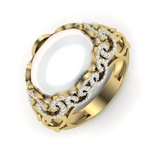 donne cocktail squillare 3dm render 3d stampa modello anelli nozze gemma fidanzamento gioielleria stampabile gioiello diamante argento oro sterlina bianca brillante platino perla 3d print model - Mito3D