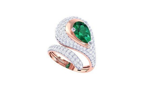 mujer cóctel anillo 3dm stl obj fbx renders detalles diamantes anillos joyería vendimia joyeria signetring moda oro proponiendo joya diamante compromiso Moda 3d print model - Mito3D