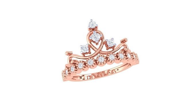 mulheres coroa Casamento anel 3dm stl obj fbx renderiza detalhes diamante wwomenring anéis joias vintage feminino Signetring moda ouro propondo joalheria argolas noivado 3D print model - Mito3D
