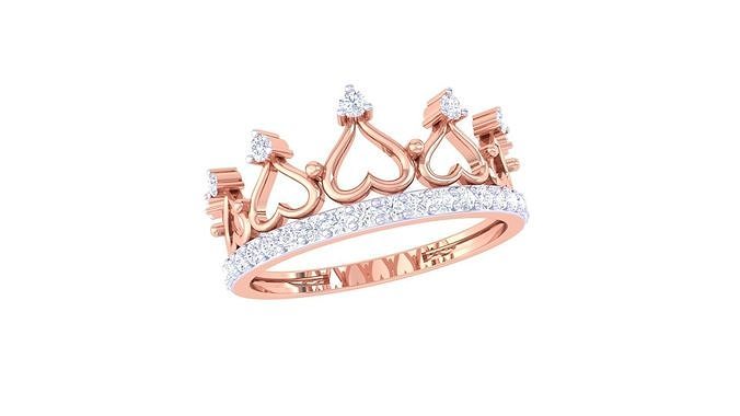 mujer corona Boda anillo 3dm stl obj fbx renders detalles diamantes anillos joyería fulleternityring joyeria signetring moda oro proponiendo joya diamante compromiso Moda 3D print model - Mito3D