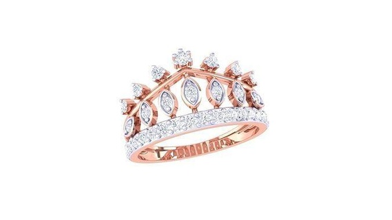 mujer corona Boda anillo 3dm stl obj fbx renders detalles diamantes anillos joyería vendimia joyeria signetring moda oro proponiendo joya diamante compromiso Moda 3d print model - Mito3D