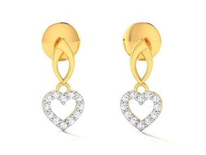 women daimond heart earring 3dm stl obj fbx render details jewelry silver jewel diamond ring fashion cad gem valentine printable gift gold earrings sterling engagem 3d print model - Mito3D