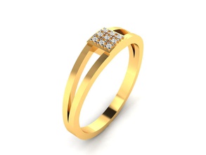 mujer diamante banda anillo 3dm anillos solitario imprimible platino brillante boda compromiso joya joyería oro novia matrimonio 3d print model - Mito3D
