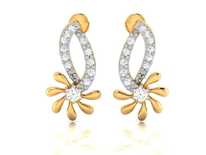 women diamond earring jewelry silver jewel gem white printable ring brilliant black fashion beauty sapphire ruby apparel vintag cad earrings 3D print model - Mito3D