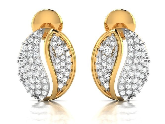 women diamond earring jewelry ear stud cluster dome fashion trends female men male unisex mix size earrings 3D print model - Mito3D