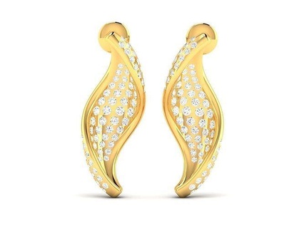 women diamond earring earrings jewellery printable gem studs hoopsandhuggies gold platinum silver jewel wedding engagement delicate jewelry precious luxury long drop 3d print model - Mito3D
