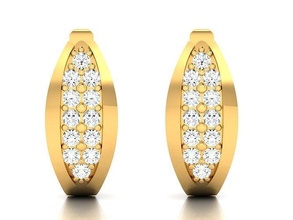 Frauen Diamant Ohrringe 3d Schmuck Gold Juwel Edelsteine Ohrring druckbar Mode Luxus schön Silber engagem brillant 3d print model - Mito3D