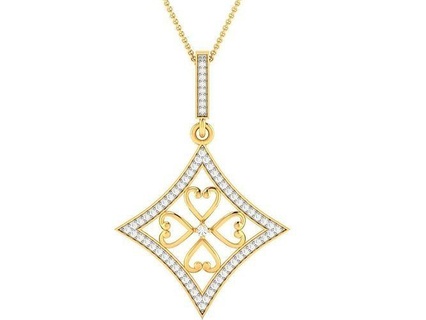 Frauen Diamant Anhänger Schmuck druckbar Gold Silber Hochzeit Juwel Sterling Weiß brillant Platin wertvoll Halskette Herz 3d print model - Mito3D
