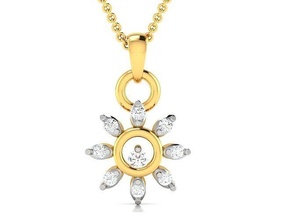 Frauen Diamant Anhänger Schmuck druckbar Gold Silber Hochzeit Juwel Sterling Weiß Platin wertvoll Halskette 3d print model - Mito3D