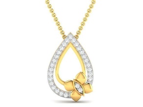 KADIN elmas kolye mücevher yazdırılabilir altın gümüş düğün sterlin beyaz parlak platin değerli takı kelebek 3d print model - Mito3D
