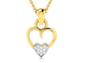 women diamond pendant jewellery printable gold silver wedding jewel sterling white brilliant platinum precious necklace pendants jewelry heart 3d print model - Mito3D