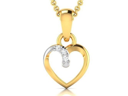 KADIN elmas kolye mücevher yazdırılabilir altın gümüş düğün sterlin beyaz parlak platin değerli takı kalp 3d print model - Mito3D