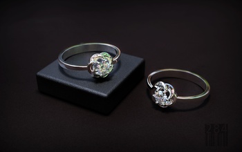 femmes diamant bague mode luxe bijoux or argent brillant conception gemme cire imprimable style chrome acier anneaux 3d print model - Mito3D