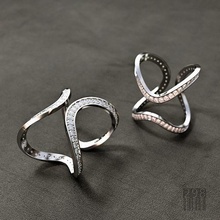 mujer diamante anillo precioso modell impresión cnc brillante patrón lujo piedra preciosa joyería cera imprimible estilo moda joya anillos 3d print model - Mito3D