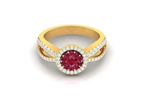 mujer diamante anillo joyería joya banda precioso Boda oro imprimible Moda anillos abultar colección solitario compromiso 3d print model - Mito3D