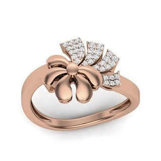 mujer diamante anillo 3dm detalles anillos Boda compromiso joya joyería imprimible flor oro plata platino lujo precioso 3d print model - Mito3D