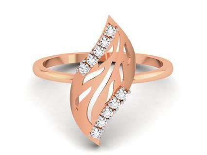 mujer diamante anillo 3dm detalles anillos Boda compromiso joya joyería imprimible oro plata platino lujo precioso Rosa hoja 3d print model - Mito3D