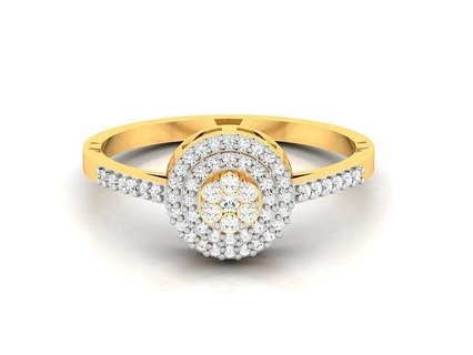 femmes diamant bague 3dm rendre détails anneaux solitaire bijoux or bande gemme argent brillant imprimable sterling platine mariage engagement 3d print model - Mito3D