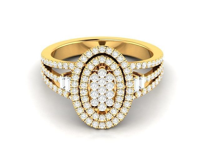 femmes diamant bague 3dm rendre détails anneaux solitaire sterling mariage bijoux imprimable or bande gemme argent brillant platine engagement 3D print model - Mito3D