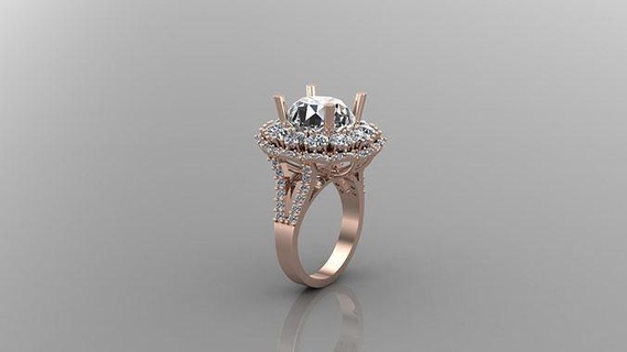 mujer diamante anillo versión 2 wm1 14 joyería joya compromiso Boda anillos joyeria collares diseñadora joyas canalla diseño pulsera esposas diamantes 3d print model - Mito3D